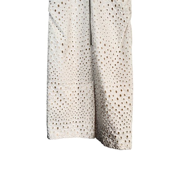 Charlotte Ronson 0 White Faux Leather Eyelet Sundress Mesh Detail - Picture 7 of 16